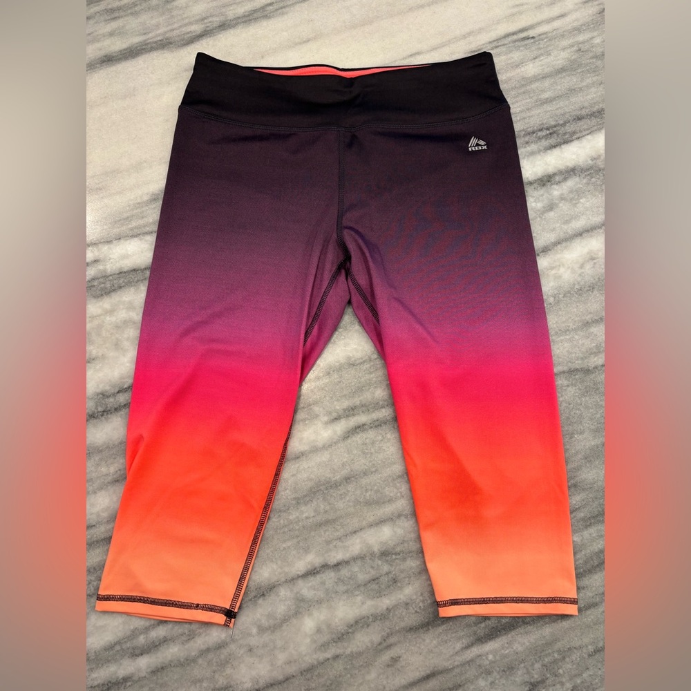 EUC RBX Ombre Gradient Capri Pants Purple to Orange